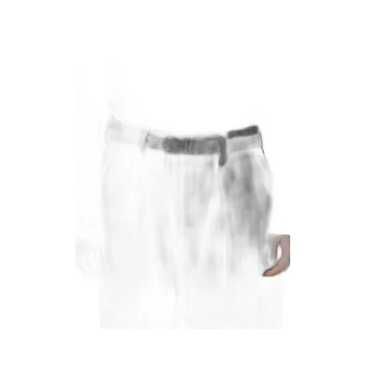 Khaki C/W Serge Hem Belt Pants