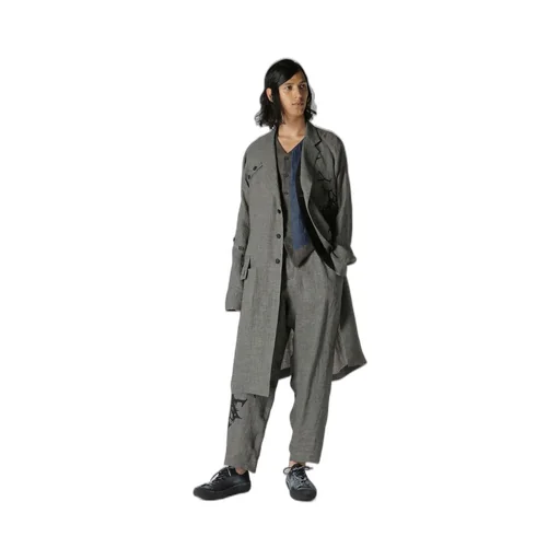 Patterned Multi Fabric Buttoned Jacket