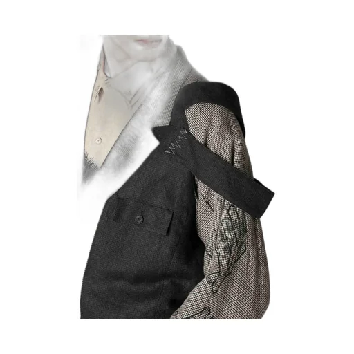 Dual Fabric Jacket With Shoulder Epaulettes