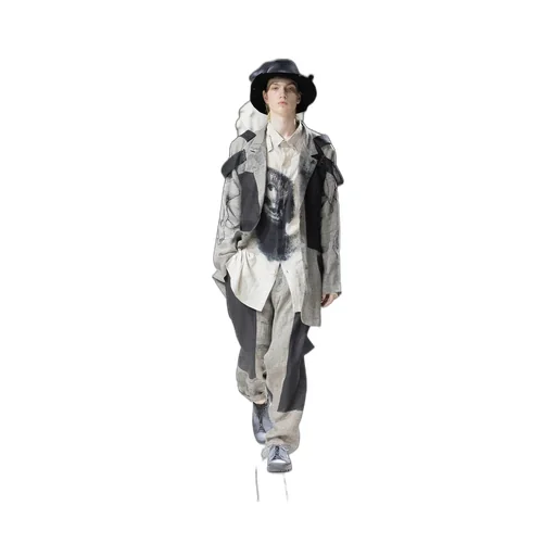 Dual Fabric Jacket With Shoulder Epaulettes