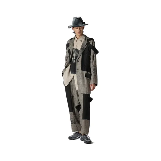 Dual Fabric Jacket With Shoulder Epaulettes