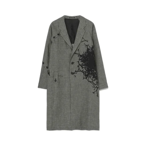 Patterned Multi Fabric Buttoned Jacket