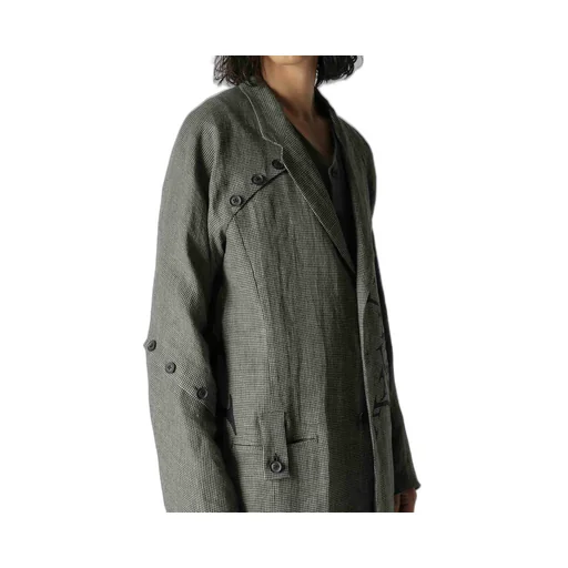 Patterned Multi Fabric Buttoned Jacket
