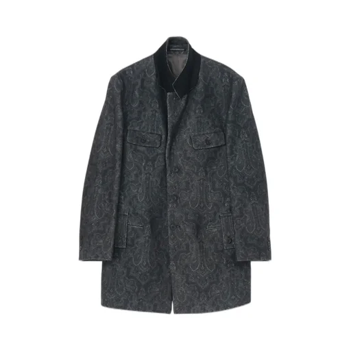 Indian Jacquard Transforming Collar Jacket