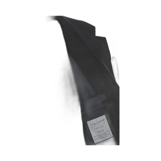 Ink Bkack Flax Wool Cloth N-Left Side Draped Jkt