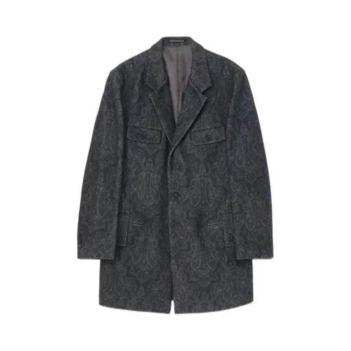 Indian Jacquard Transforming Collar Jacket