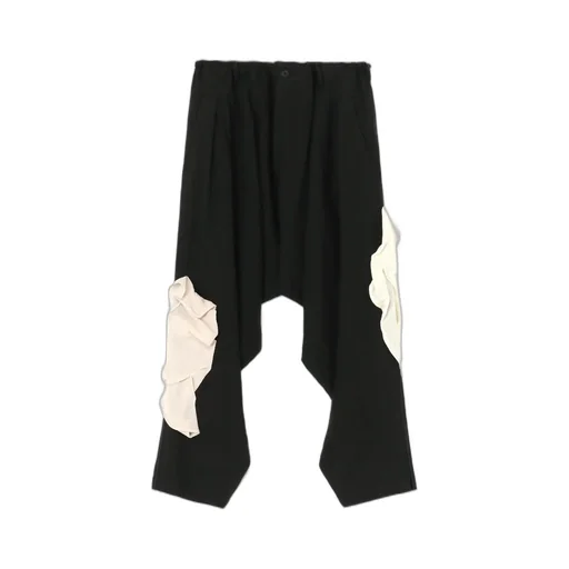 Ink Bkack Flax Wool Cloth Y-Deco F Draped P