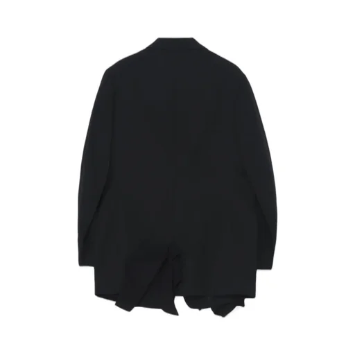 Wool Gabardine Left Side Draped Jacket