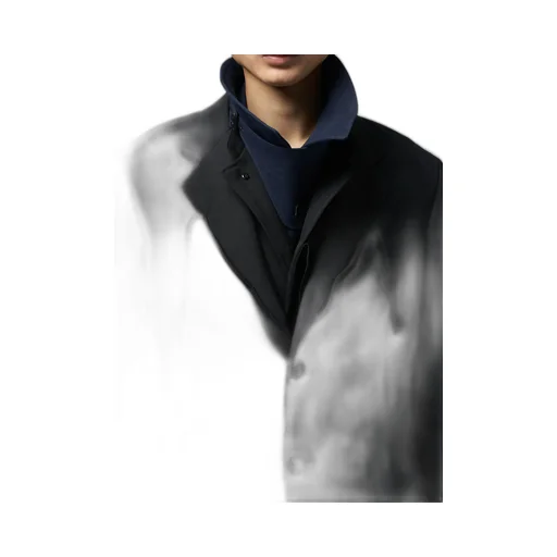 Wool Gabardine Left Side Draped Jacket