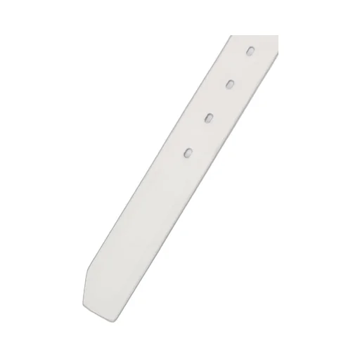White Leather 30Mm Plain Belt