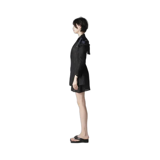 Li Double Gauze Shoulder Motif Jacket