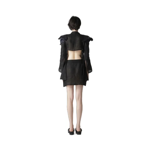 Li Double Gauze Shoulder Motif Jacket