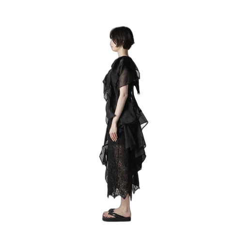 Cotton Organza Lawn Paneled 3D Blouse