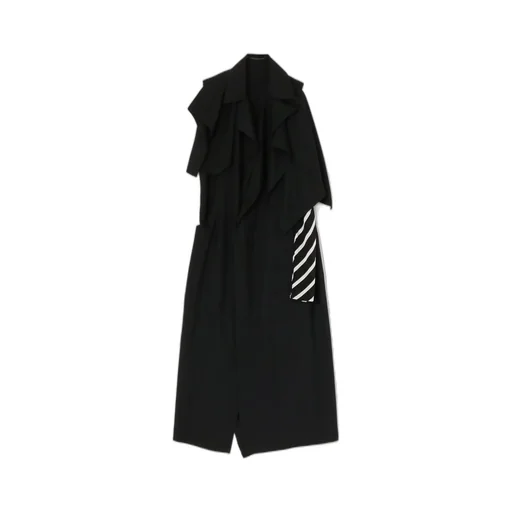 <411/1>+<412/1> Side Open Draped Coat