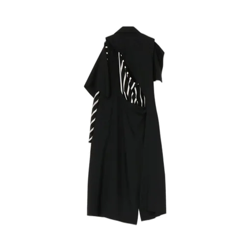 <411/1>+<412/1> Side Open Draped Coat