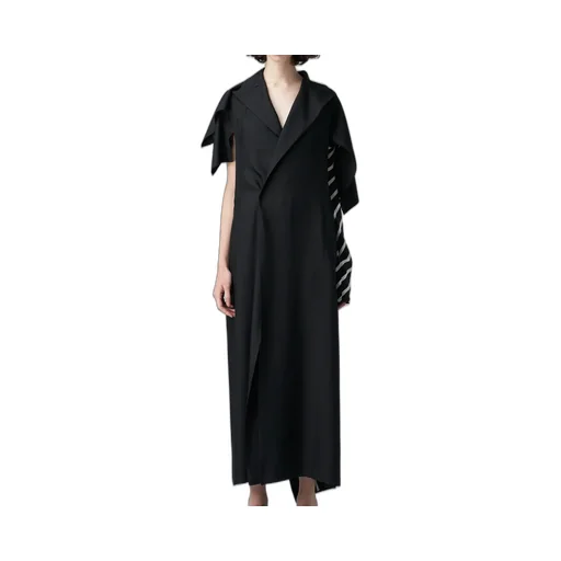 <411/1>+<412/1> Side Open Draped Coat