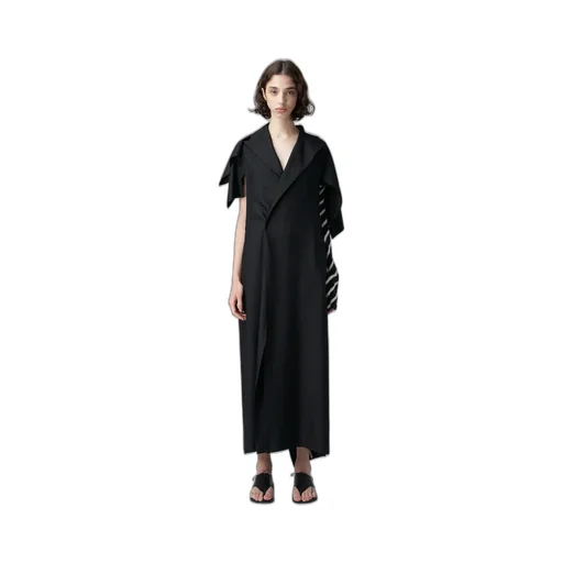 <411/1>+<412/1> Side Open Draped Coat