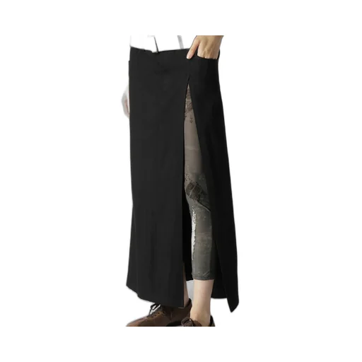 7.6Oz Uneven Yarn Denim L Slit Slim Fit Skirt