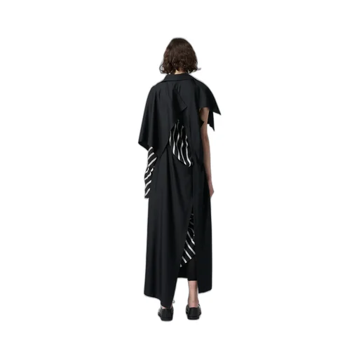 <411/1>+<412/1> Side Open Draped Coat