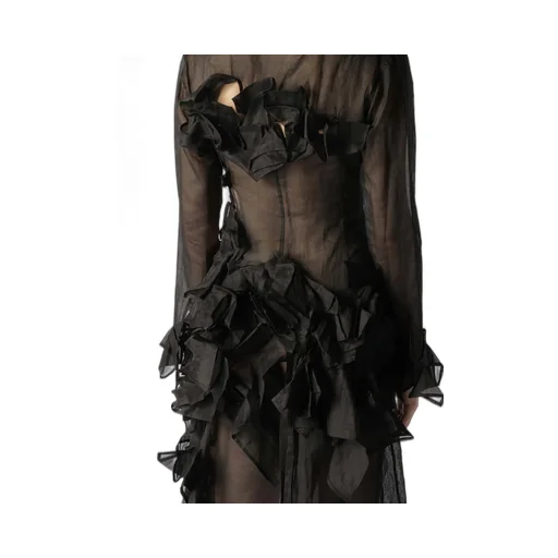 Organza Lawn Folded Shirt Dress