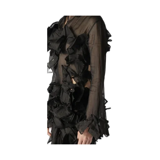 Organza Lawn Folded Shirt Dress