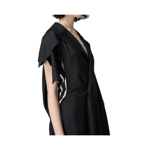<411/1>+<412/1> Side Open Draped Coat