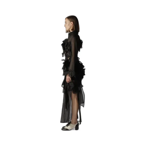 Organza Lawn Folded Shirt Dress