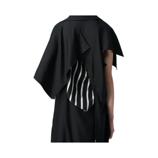 <411/1>+<412/1> Side Open Draped Coat