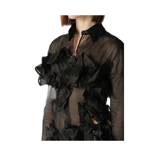 Organza Lawn Folded Shirt Dress