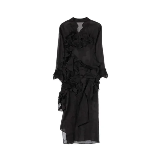 Organza Lawn Folded Shirt Dress