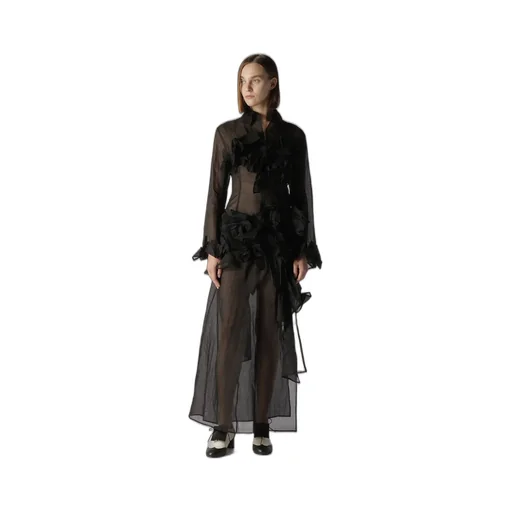 Organza Lawn Folded Shirt Dress