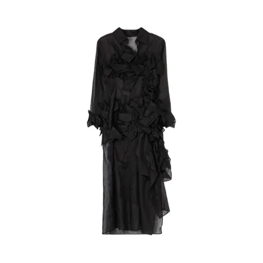 Organza Lawn Folded Shirt Dress