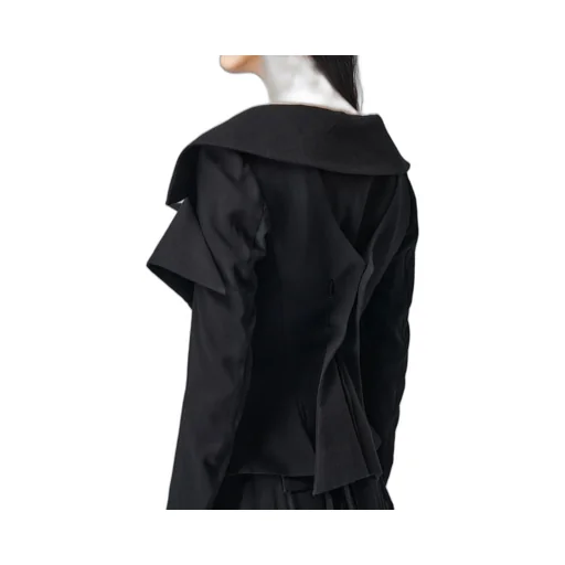 Lace-Up Jacket With Open Neckline