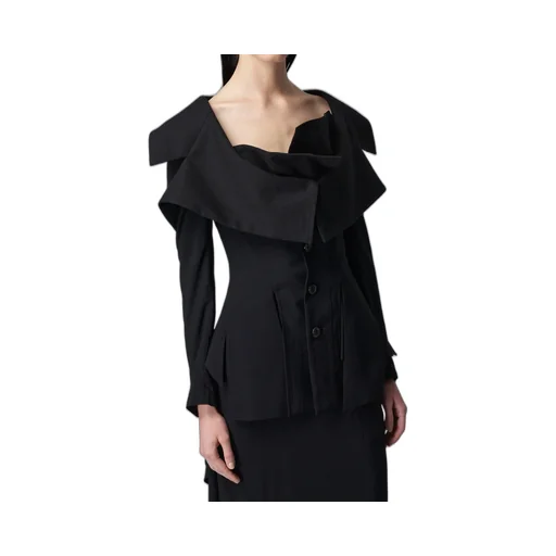Lace-Up Jacket With Open Neckline