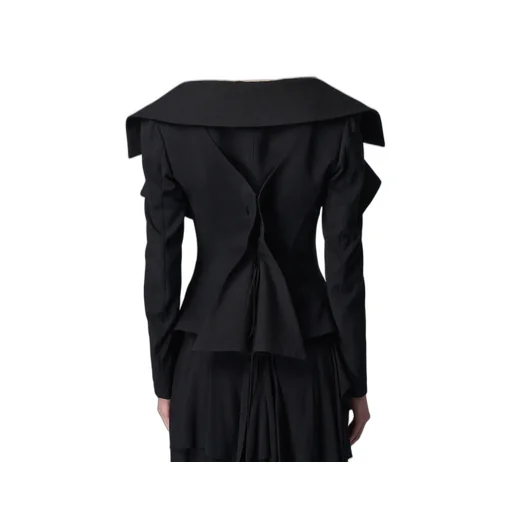 Lace-Up Jacket With Open Neckline