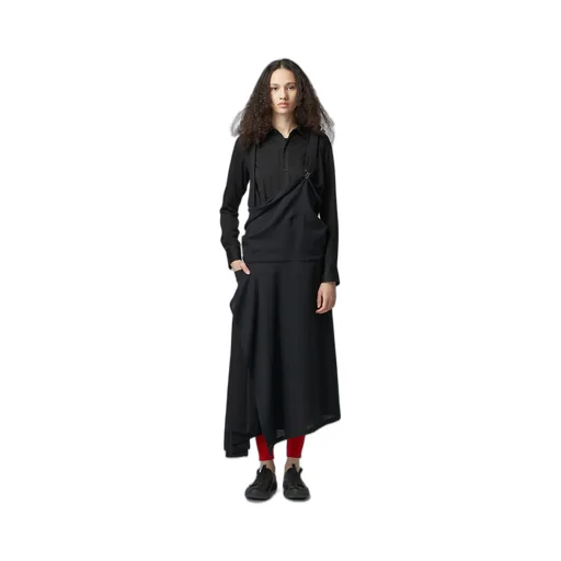Suspenders Skirt W/Pockets