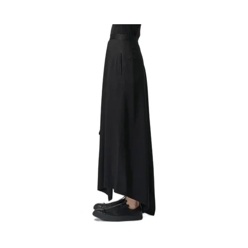 Rayon Satin Pleated Asymmetric Skirt