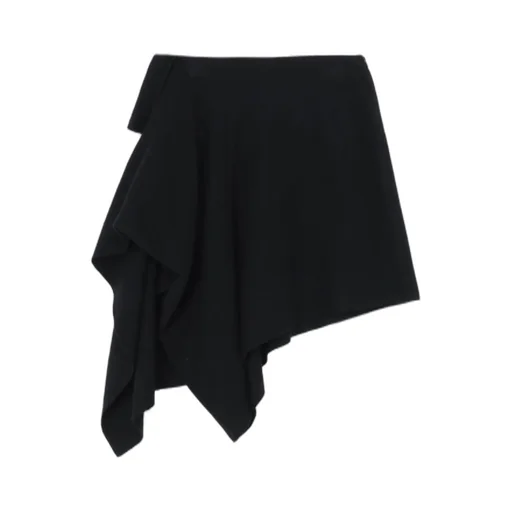 Gauze Herringbone R Draped Short Skirt
