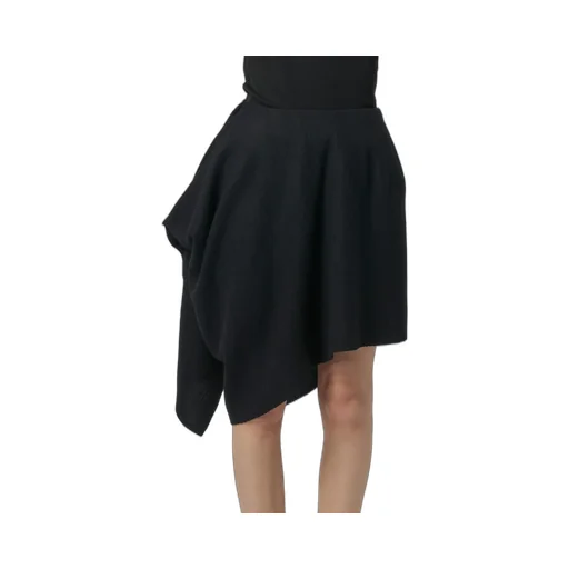 Gauze Herringbone R Draped Short Skirt