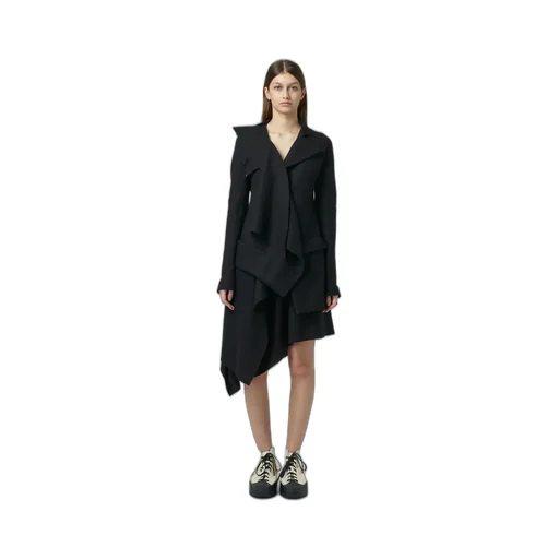 Gauze Herringbone R Draped Short Skirt