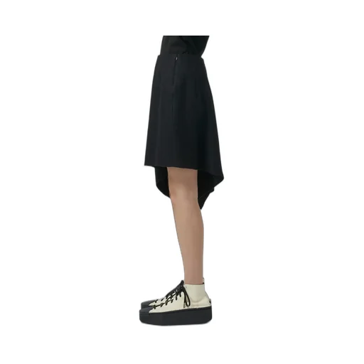 Gauze Herringbone R Draped Short Skirt