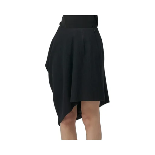 Gauze Herringbone R Draped Short Skirt
