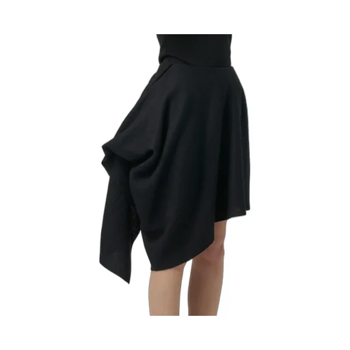 Gauze Herringbone R Draped Short Skirt