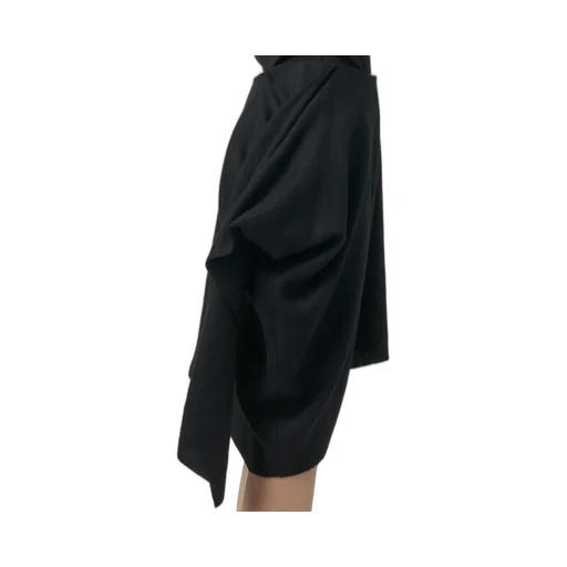 Gauze Herringbone R Draped Short Skirt