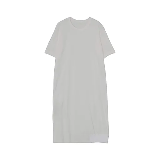 30/ Cotton Jersey Dress With Uneven Hemline