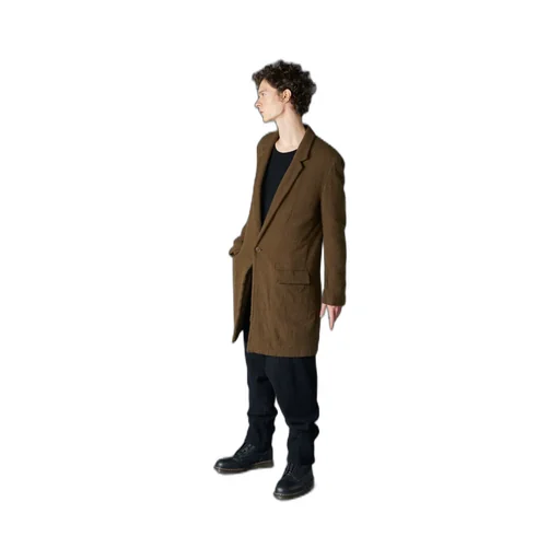 Fulling Wool Serge 1 Button Long Jacket