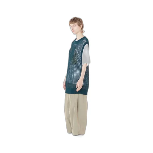 Cotton/Nylon Mesh Knitted Vest