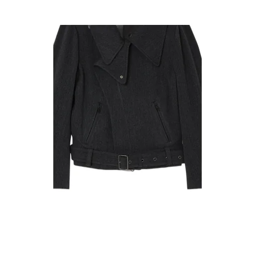 Stretch Flannel Biker Jacket