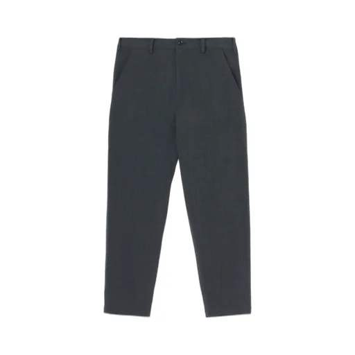 Wrinkled Wool/Rayon Twill Slim Fit Pants
