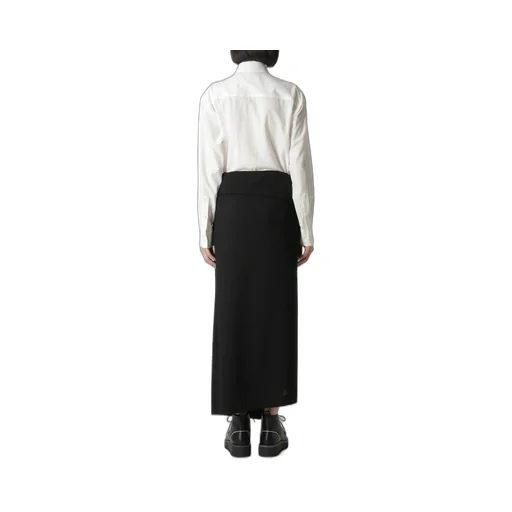 Wash-Treated Wool/Rayon Asymmetric Tube Skirt
